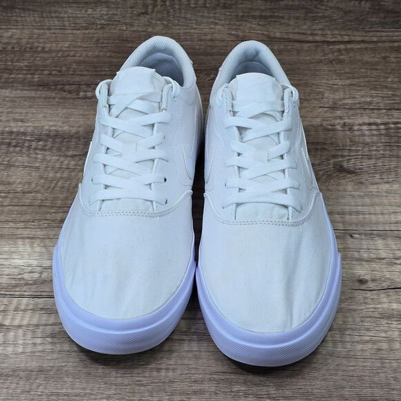 Nike SB Charge Canvas Men\'s Size 13 Triple White Sneakers (CD6279-100) main image 4